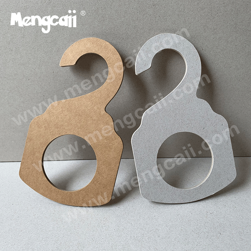 Mengcaii Silk Tissue Hangers are high quality, sustainable, eco-friendly, fully recyclable and biodegradable stylish paper hooks made from high pressure composite fiber paperboard.
