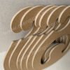 Scarf cardboard hooks made of renewable black cardboard, recyclable and completely degradable, suitable for hanging display of silk scarves and scarves